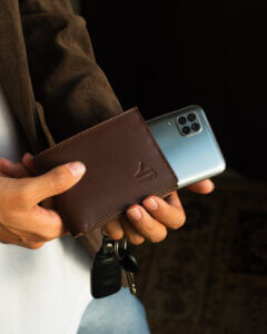 محفظة اكسيل - محفظة ثنائية - جلد طبيعي - بني