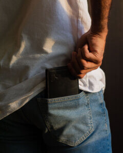 محفظة اكسيل - محفظة ثنائية - جلد طبيعي - اسود